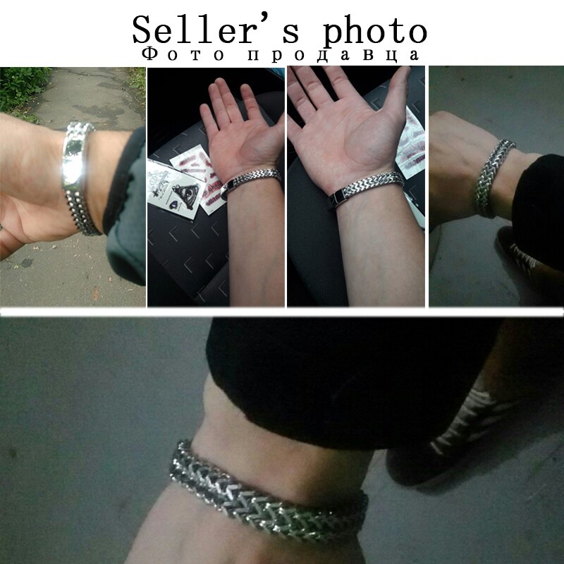 Bracelet men's kpop stainless steel link chain on hand