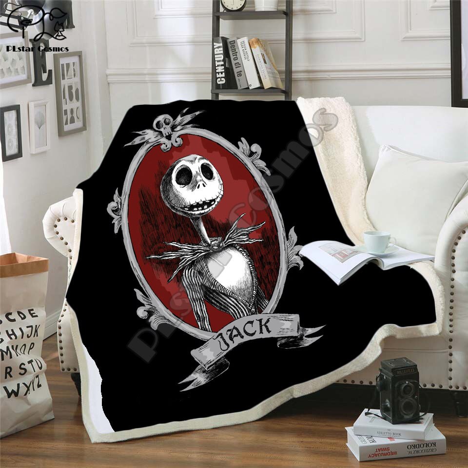 The Nightmare Before Christmas Jack Skull Sherpa Blanket Plush
