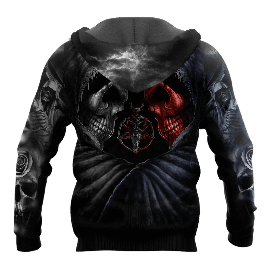 Reaper Skull Angel And Demon 3D All Over Printed Mens hoodies and Sweatshirt Autumn Unisex zipper Hoodie Casual Sportswear