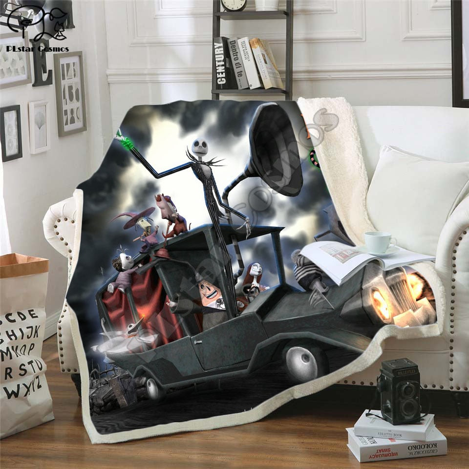 The Nightmare Before Christmas Jack Skull Sherpa Blanket