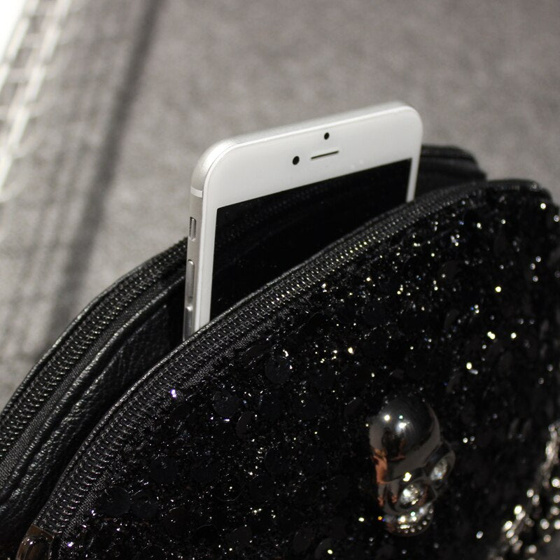 2019 New Designer Women Tassel Skull Chain Bag