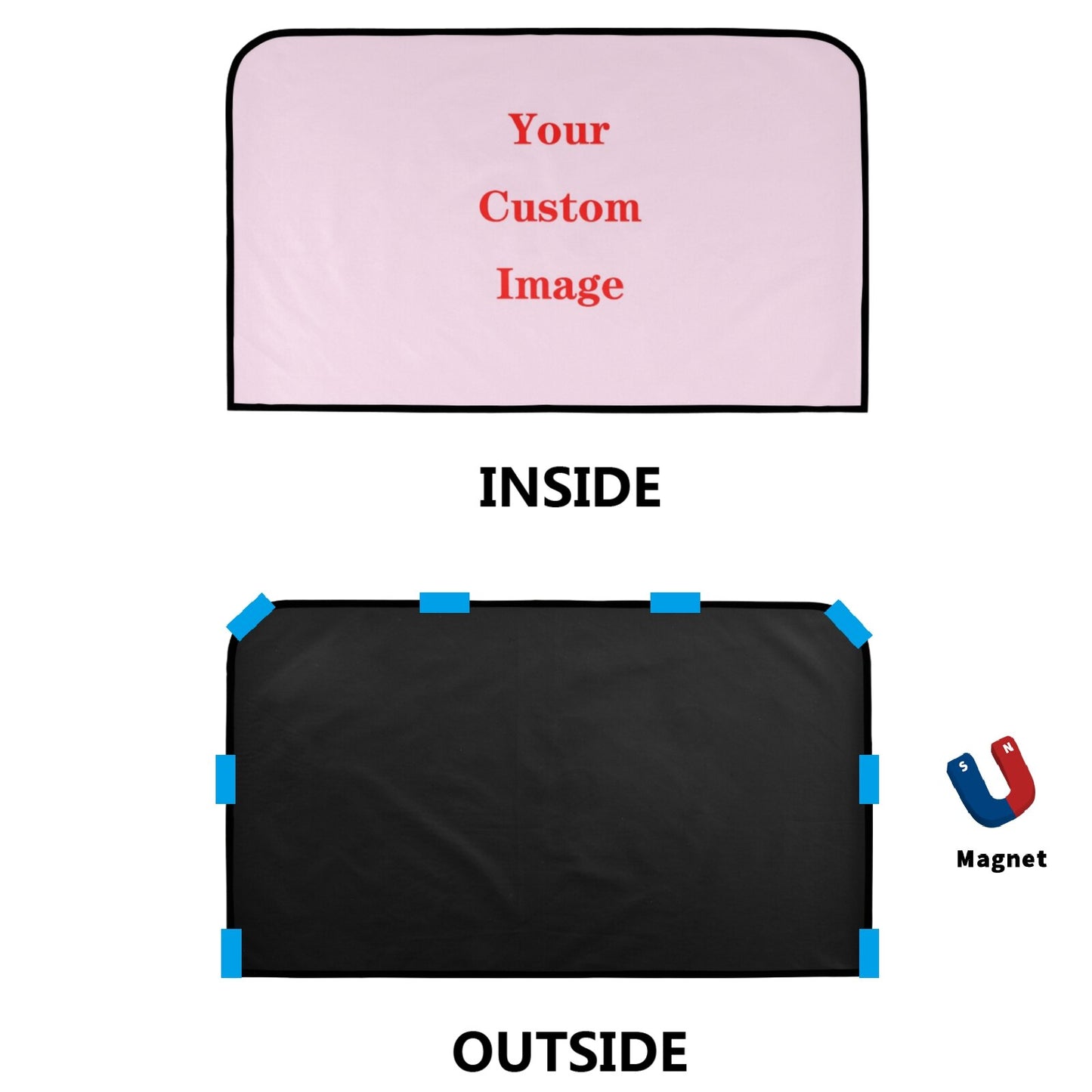 Custom Print on demand POD Magnetic Car Side Window Sunshade Curtains 4 pcs