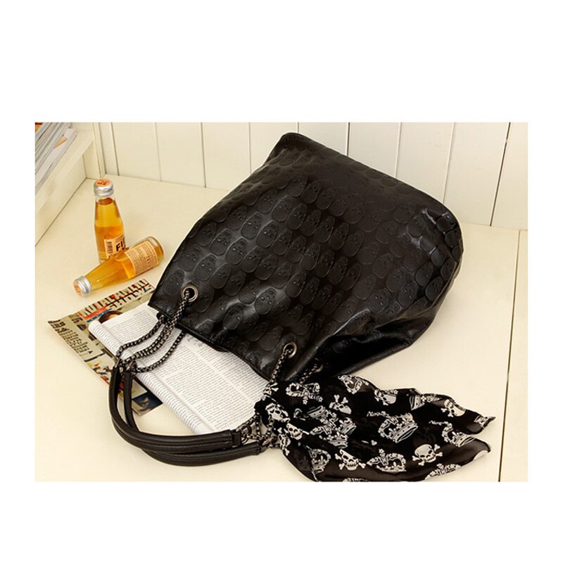 2020 Vintage Skull Shoulder Bags Women Bucket Pu