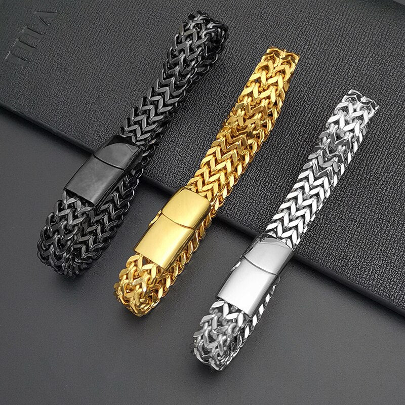 gold chain on hand men bracelets on hand stainless steel