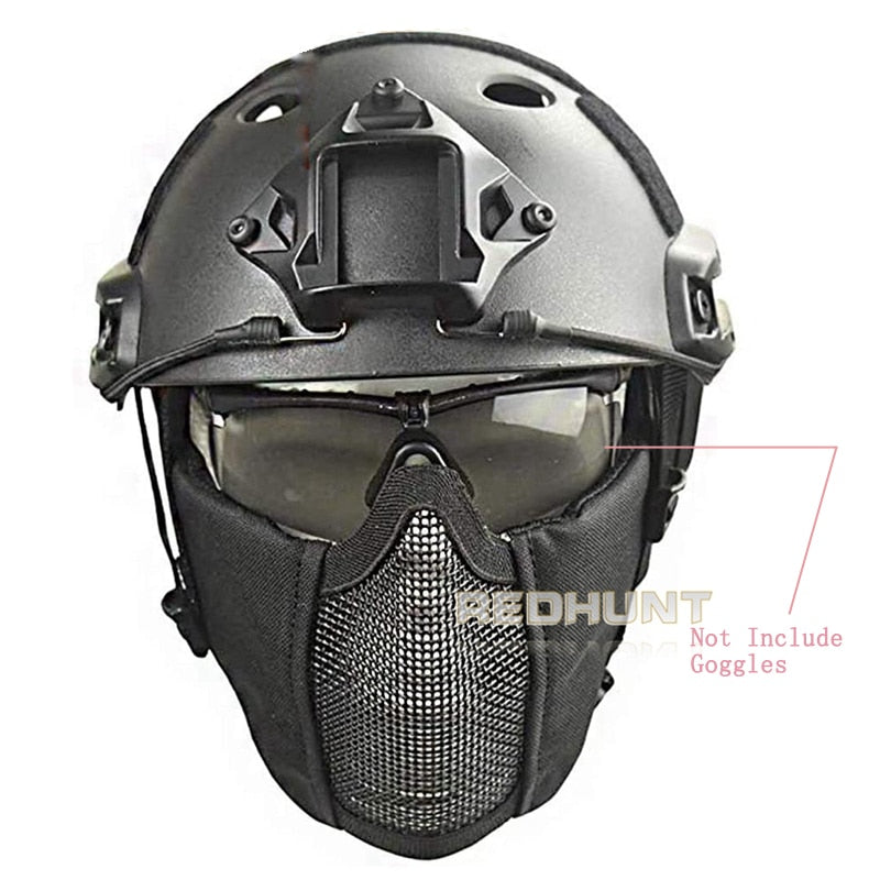 Tactical Helmet Mask Cs Airsoft Paintball Army War Game Motorcycle Hunting Solid Color Fast Helmet