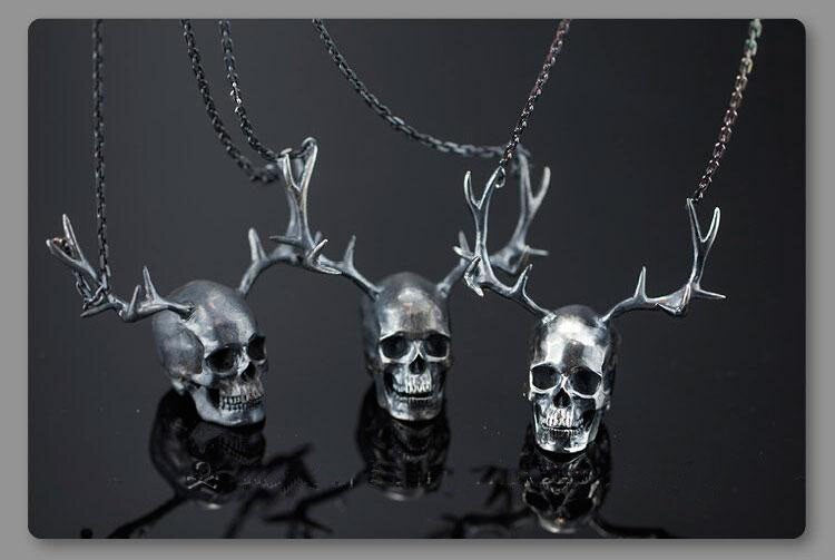 Skull Pendant Necklace Men's Fashion Biker Rock Punk Jewelry Stainless steel