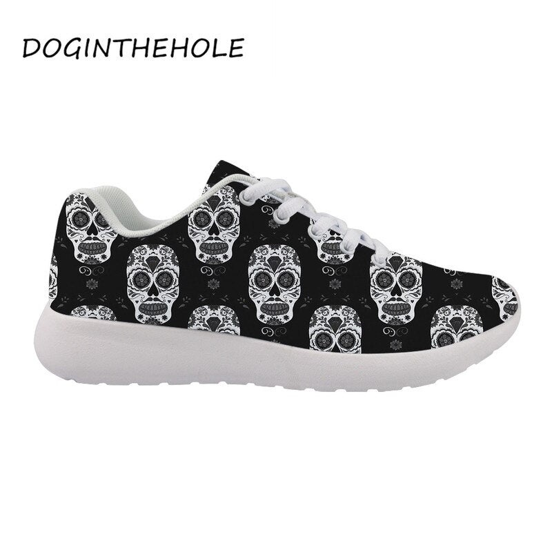 Sneakers Skull Printing Casual Women Flats Shoes