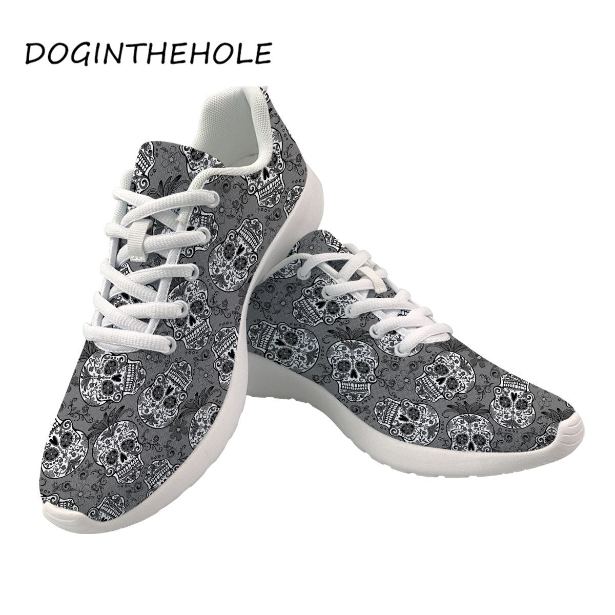 Sneakers Skull Printing Casual Women Flats Shoes