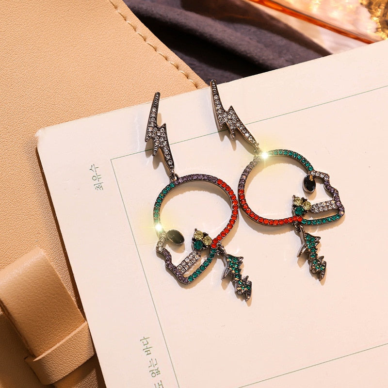Crystal Skull Earrings for Women Fashion