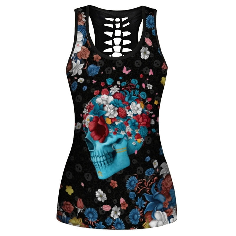 Set 2 pcs sugar skull leggings & tank tops
