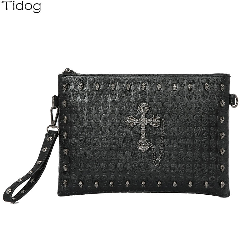 Korean version handbag with skull IPAD clutch bag