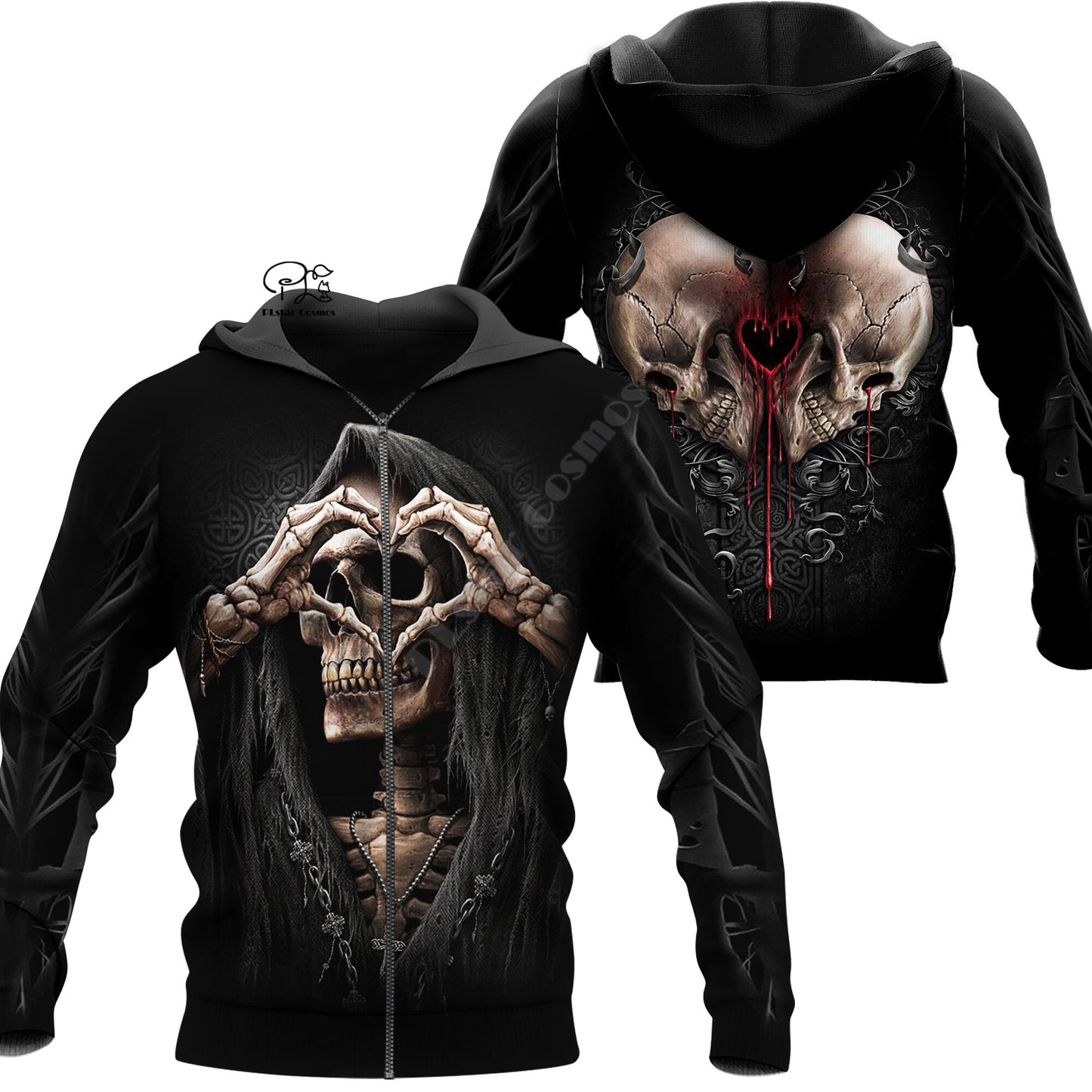 Gothic Skull Funny Pullover Streetwear Zip/Hoodies/Sweatshirts/Jacket