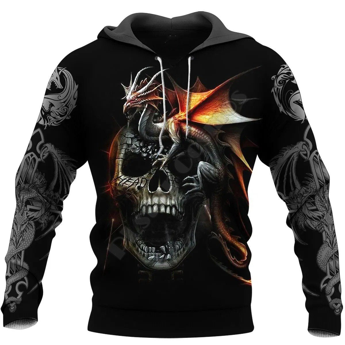 Skull Dragon 3D Printed Hoodies Hooded Sweatshirt