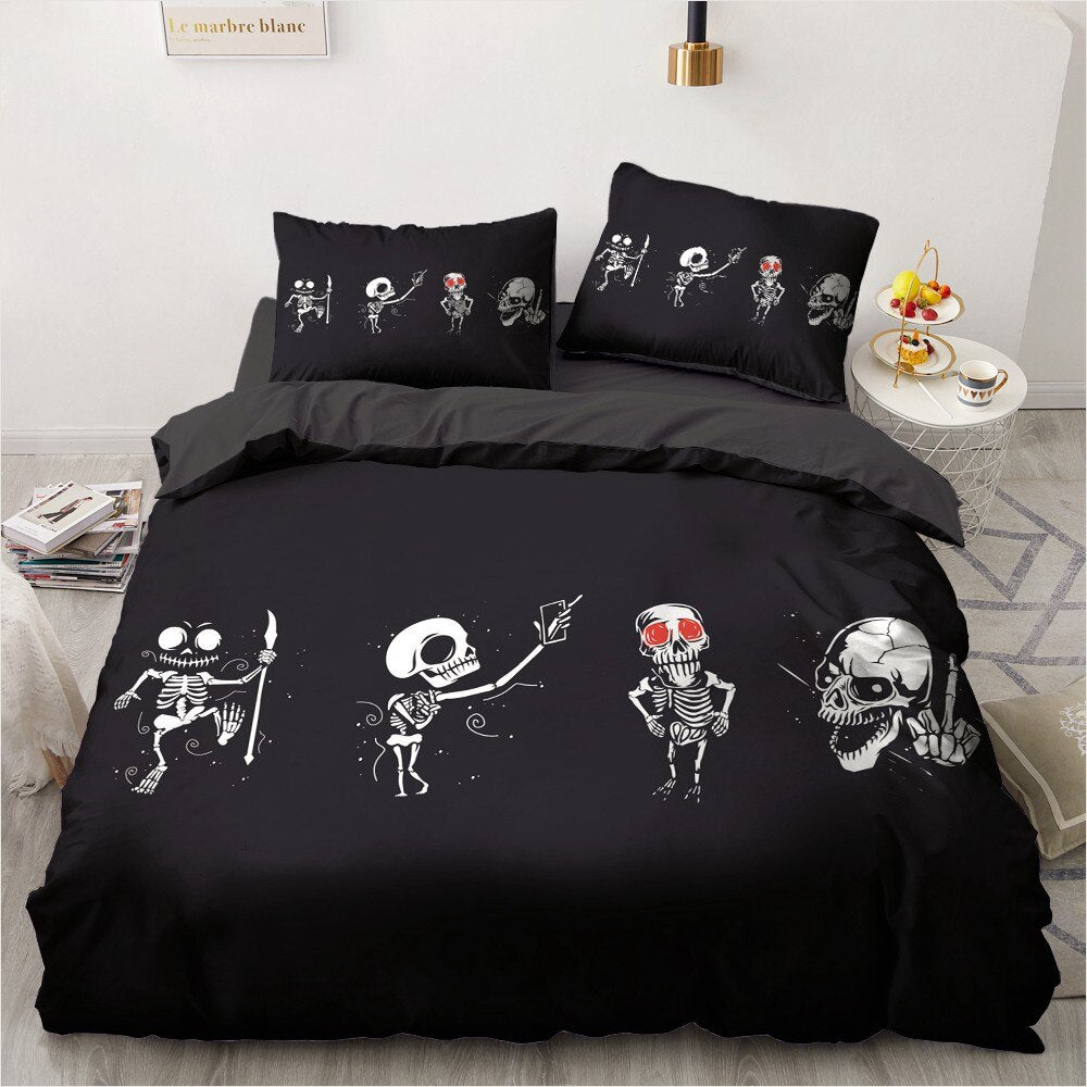 Simple Bedding Sets 3D Rock Skull Duvet Quilt Cover