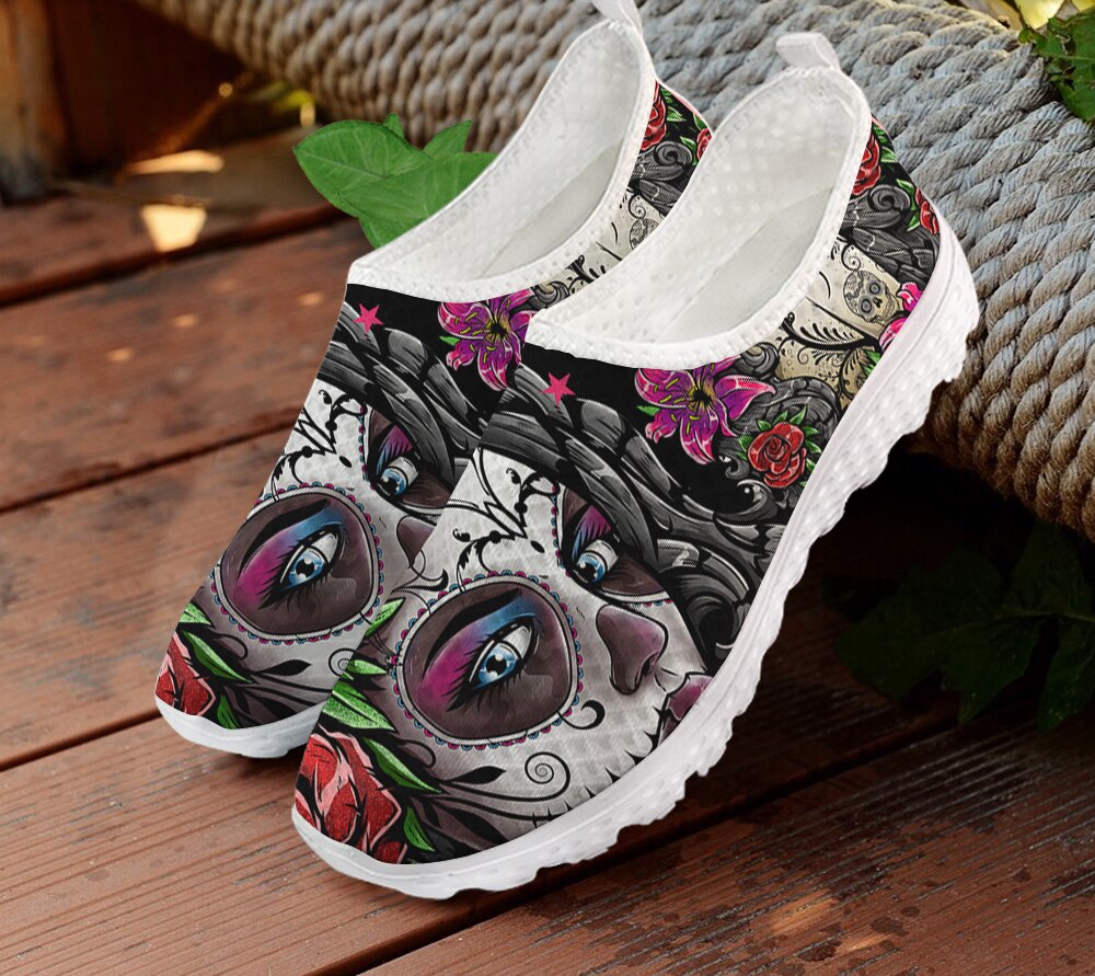 Flats Women Sneakers Casual Summer Skull