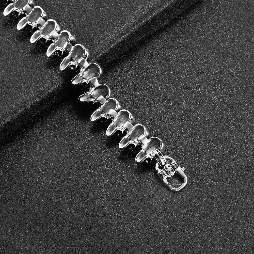 Stainless Steel Skull Bracelet Halloween Punk Cycle Skull Hip Hop Bracelets