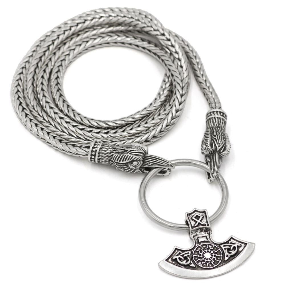 Norse Viking Raven Pendant Cord Odin's Ravens Of Thor's Hammer
