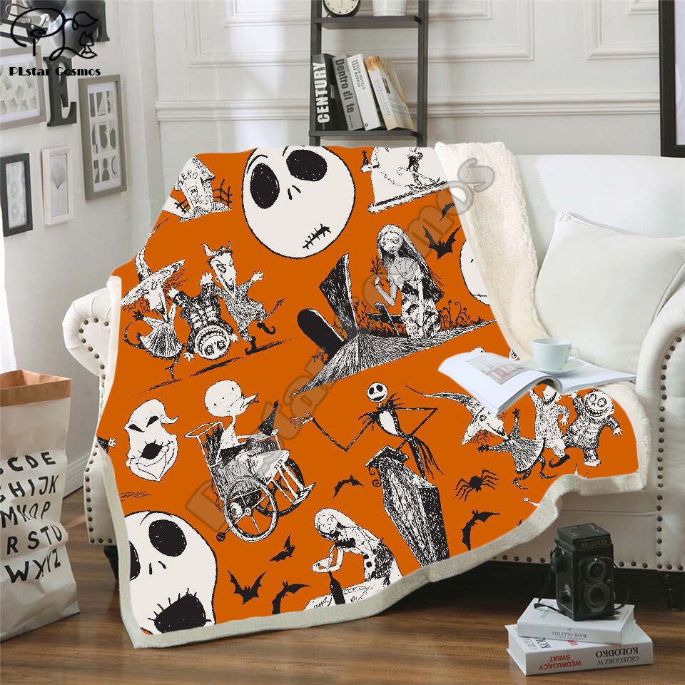 The Nightmare Before Christmas Jack Skull Sherpa Blanket Plush