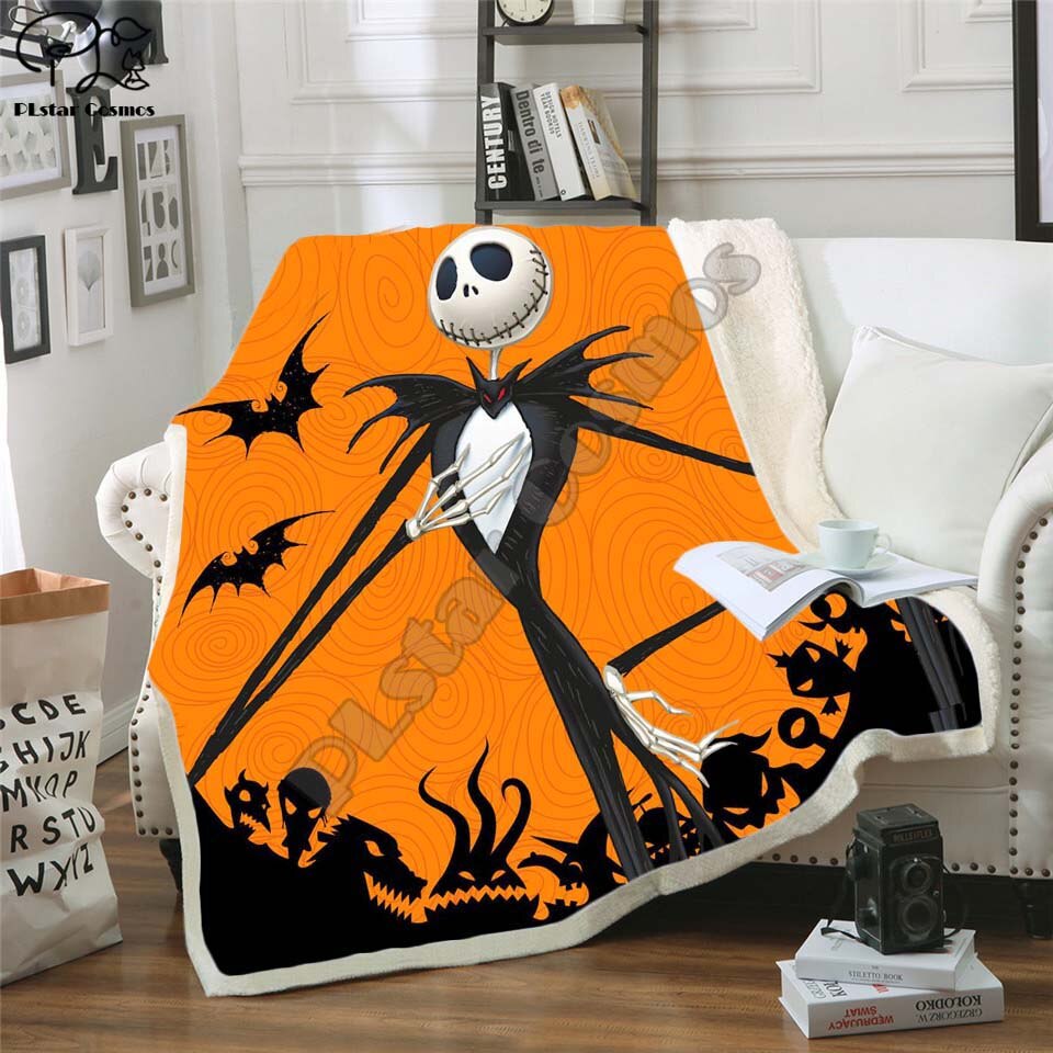 The Nightmare Before Christmas Jack Skull Sherpa Blanket Plush