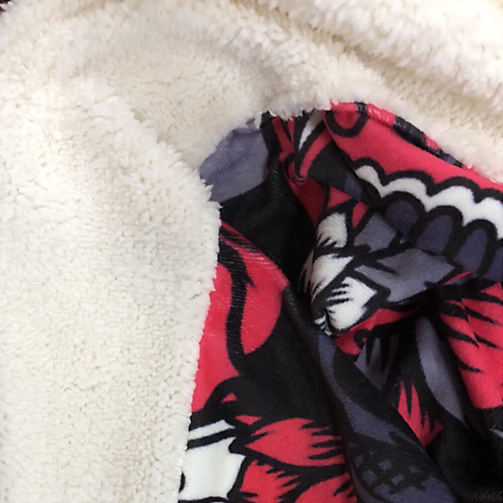 Fashion Sugar Skull Flower Hooded Blanket for Adults Floral Gothic