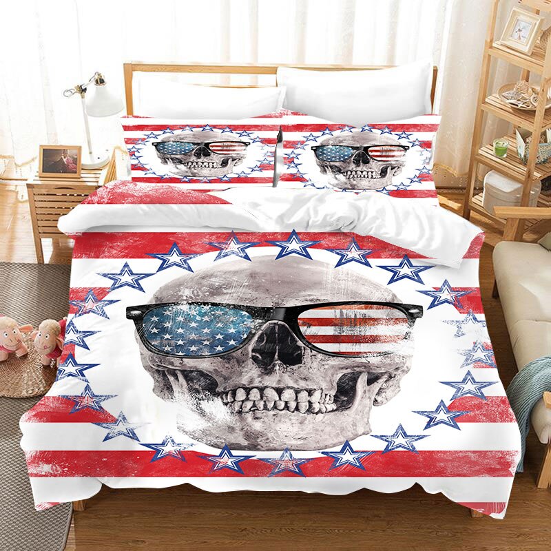 Color Ink Skull Bedding Set Duvet Covers Pillowcases Sugar Skull Queen Comforter Bedding