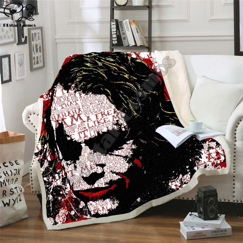 Night Before Christmas Joker Poker Printed Velvet Plush Blanket Duvet