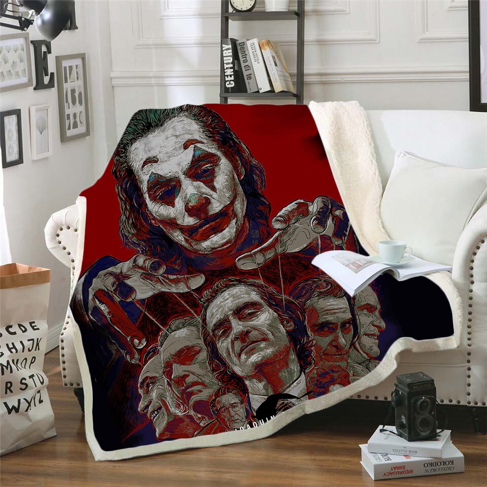 Night Before Christmas Joker Poker Printed Velvet Plush Blanket Duvet