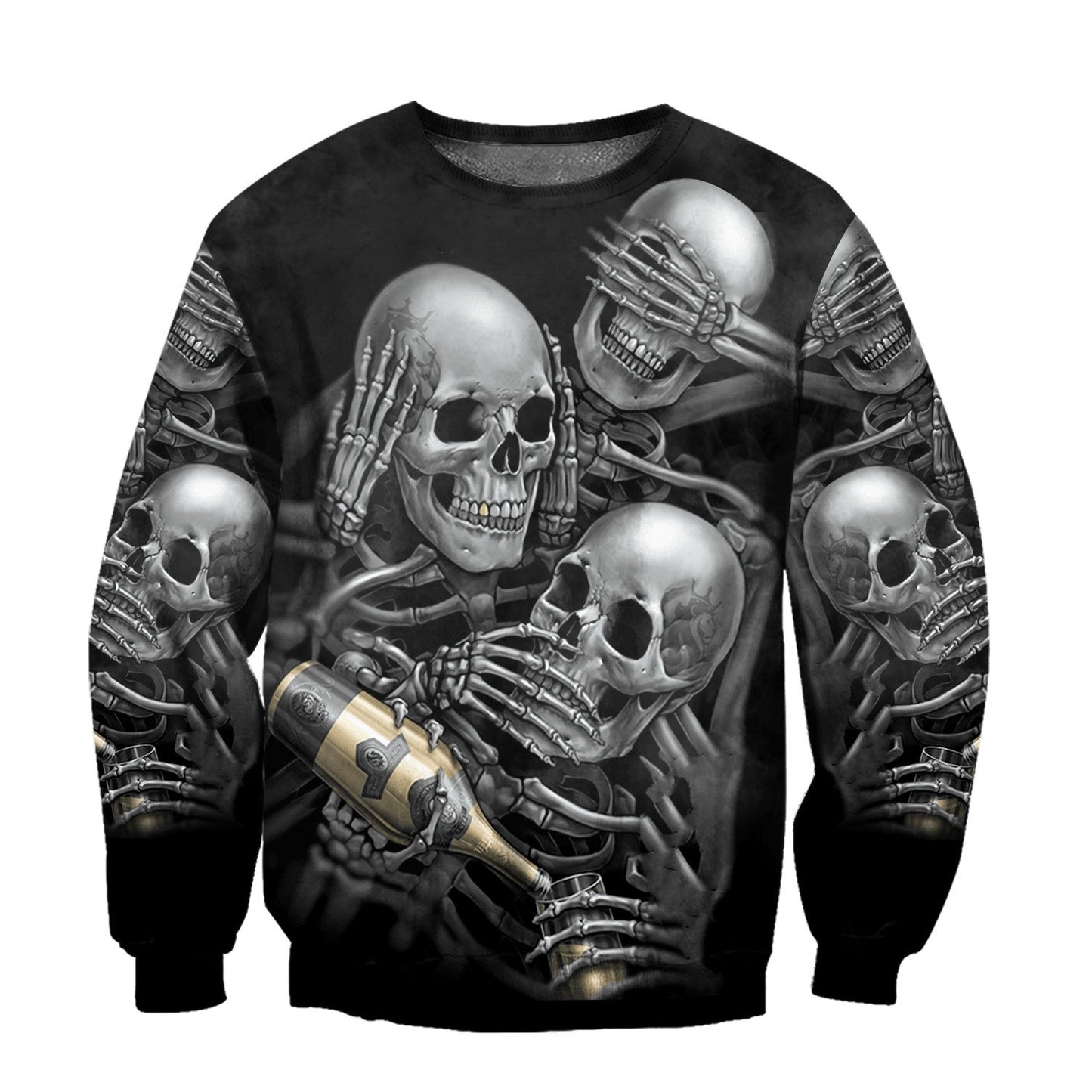 Skull Smoke And Drink 3D Printing Autumn Fashion Mens Hoodie Unisex Hooded sweatshirt Streetwear Casual Jacket