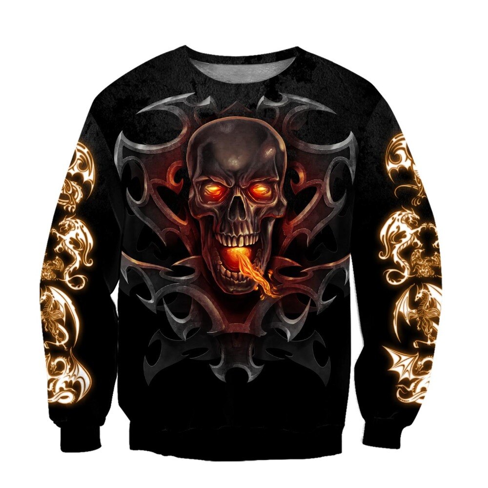 skull Dragon 3D Printed Hoodies For Men/Women Hooded Sweatshirt
