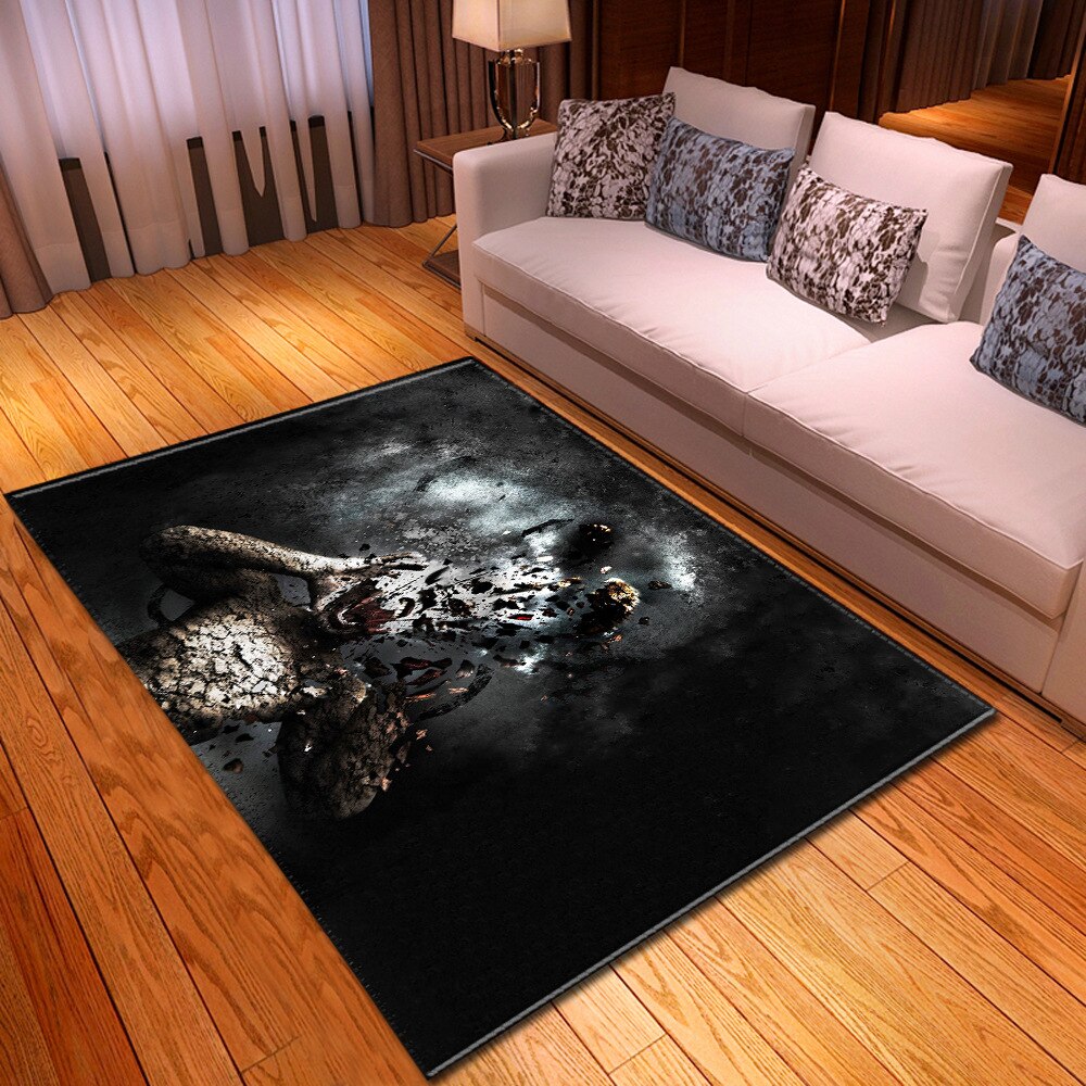 Colorful Skulls Halloween Area Rug Skull Pattern 3D Printed Carpets for living Room Bedroom
