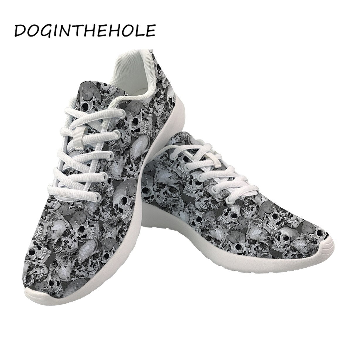 Sneakers Skull Printing Casual Women Flats Shoes