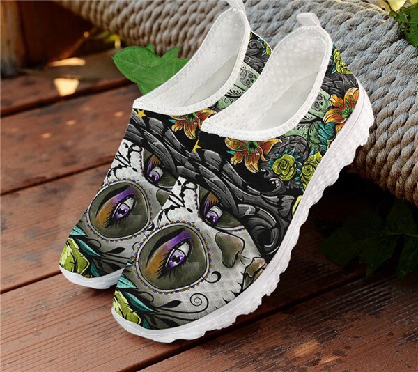 Flats Women Sneakers Casual Summer Skull
