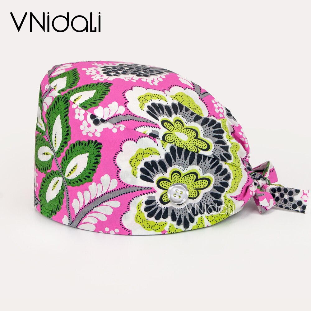 Sugar Skull printing hats adjustable scrub hat beauty salon working cap laboratory pet shop nursing scrubs cap