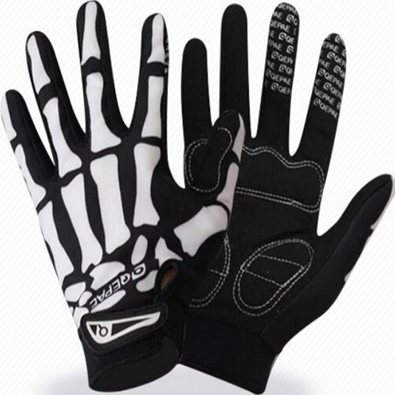 Men Women Skull Graffiti Cycling Gloves Non-slip Silicone GEL Mountain MTB Bike Gloves Full Finger Riding Bicycle Sports Gloves