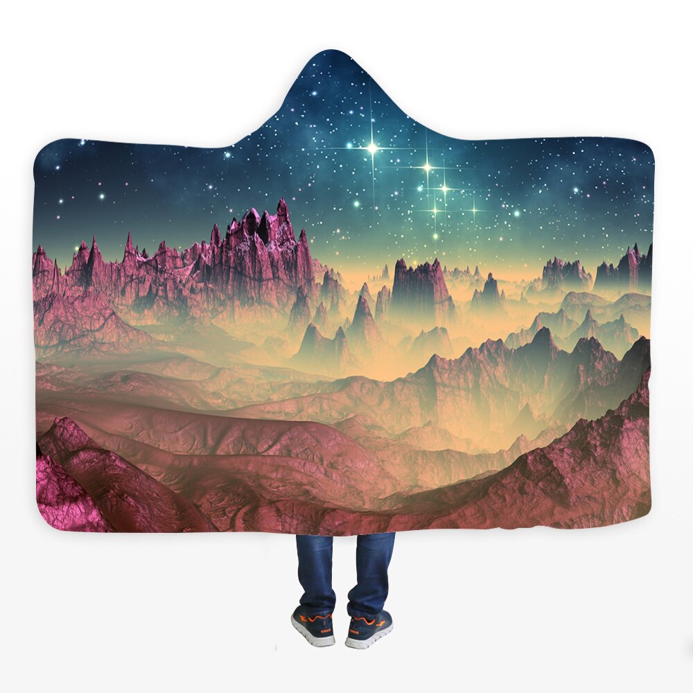 3D Halloween Skull Print Hooded Blanket Comfortable Soft Blanket