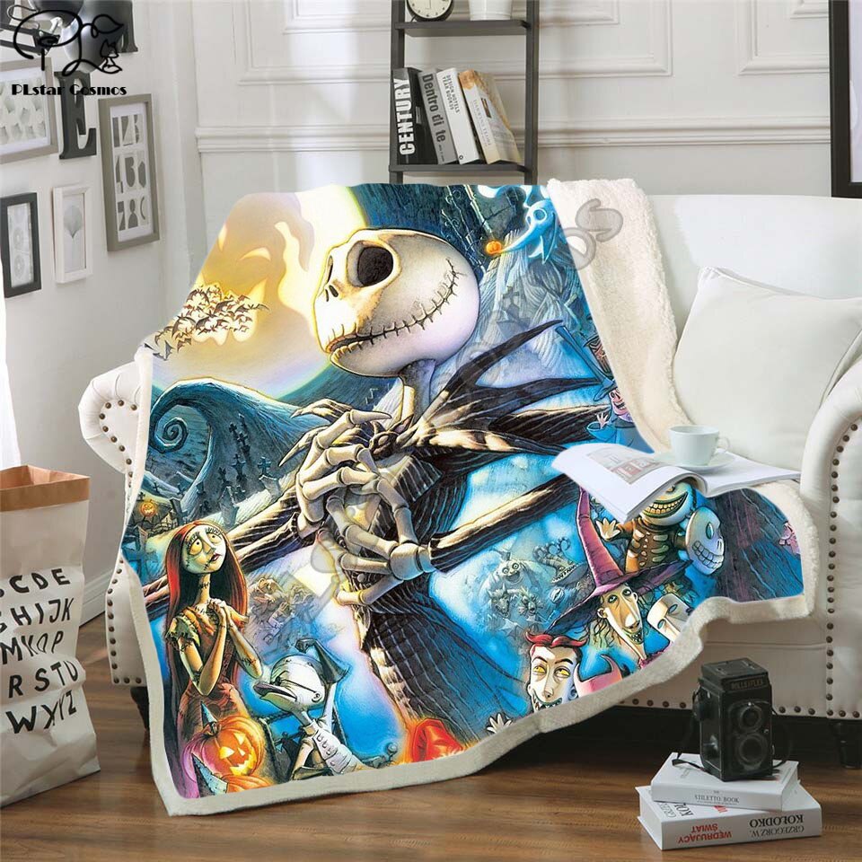 The Nightmare Before Christmas Jack Skull Sherpa Blanket Plush