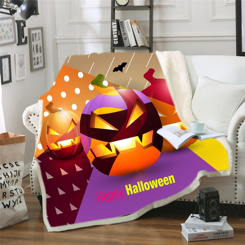 Girls Throw Blanket Grunge Halloween Lady with Sugar Skull Make Up Creepy