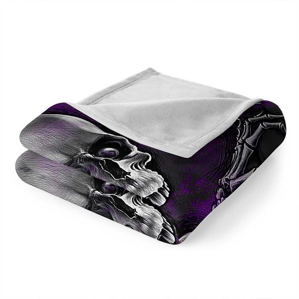 Skull Halloween Blanket Cozy Plush Throw Blanket for Couch Bed Sofa
