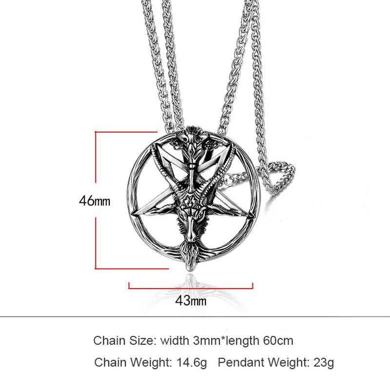 Baphomet Satan Necklace Satanic Jewelry Stainless Steel