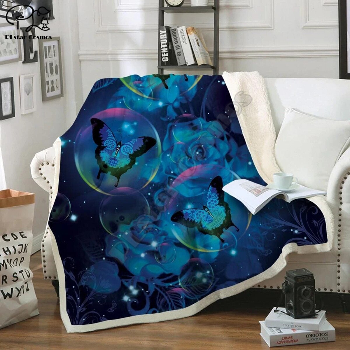 Bubble Skull Butterfly animal Fleece Blanket 3D full printed Wearable Blanket