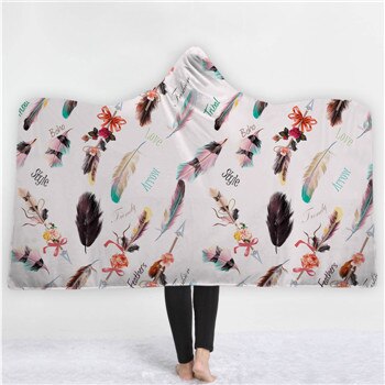 Fashion Sugar Skull Flower Hooded Blanket for Adults Floral Gothic