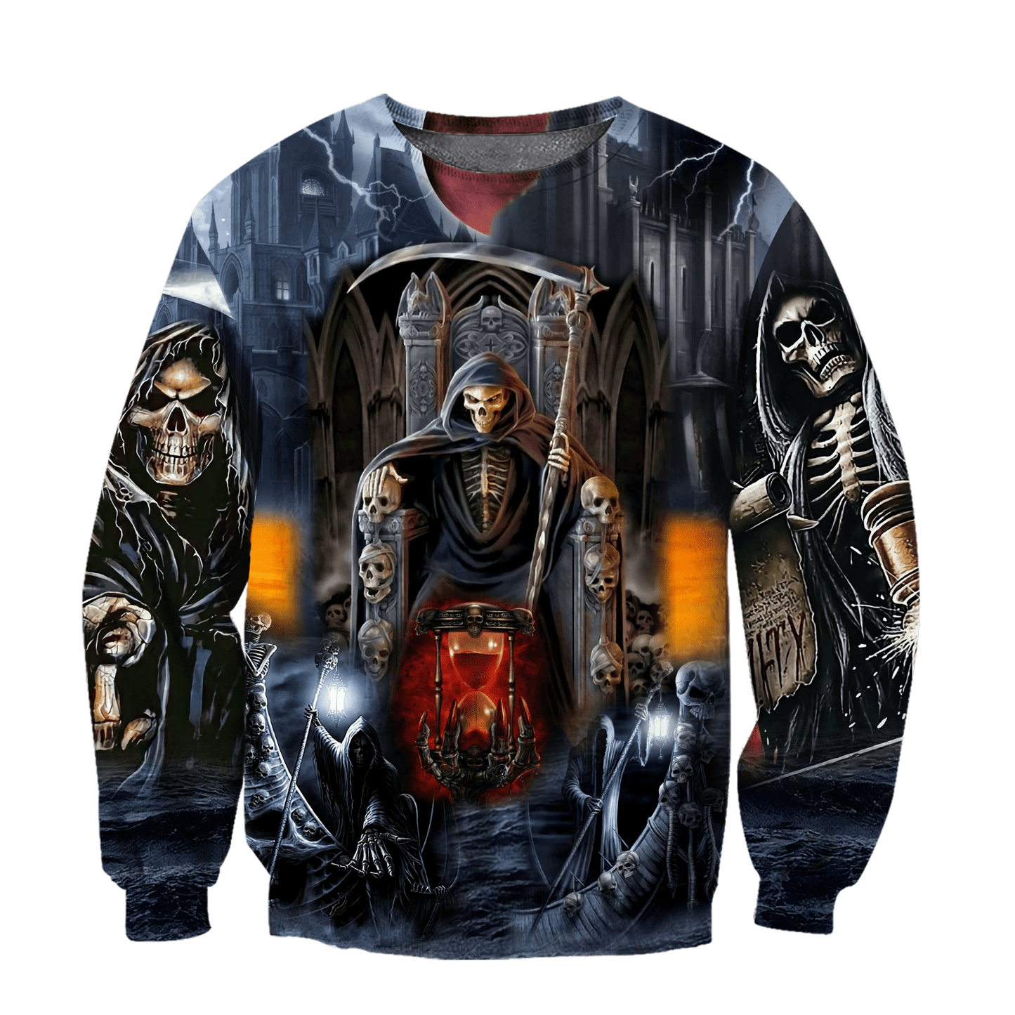 Reaper Skull Satanic 3D Printing Autumn Fashion Mens Hoodie Unisex Hooded sweatshirt Streetwear Casual Jacket Tracksuit