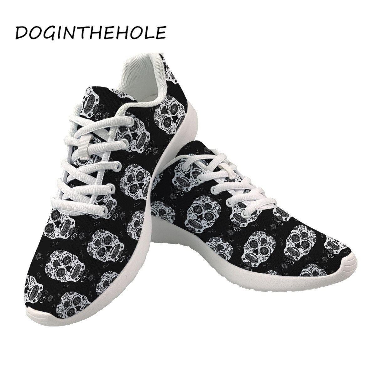 Sneakers Skull Printing Casual Women Flats Shoes