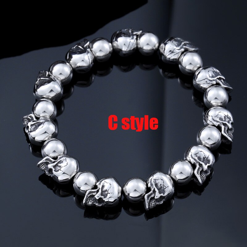 New Cool Punk Adjustable Skull Bracelet For Man 316 Stainless Steel