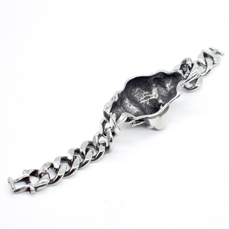 2021 Skull Bracelet 316L Stainless Steel Big Heavy Men Bracelet