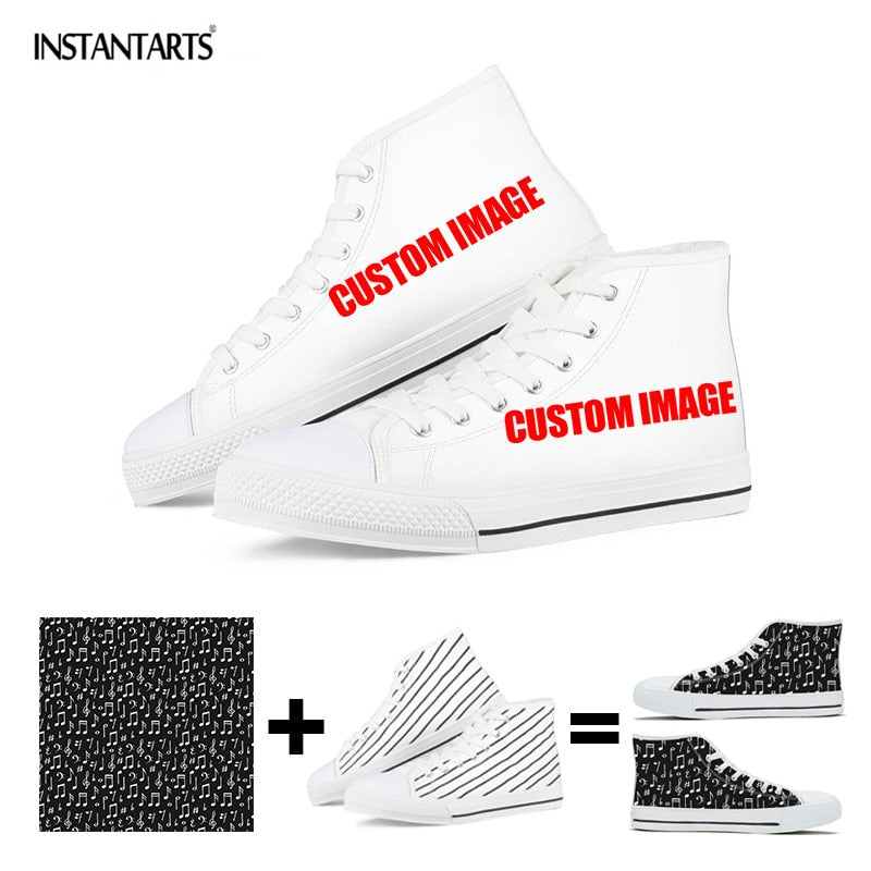 Skull In Rose Design Women Shoes Casual Autumn Spring High