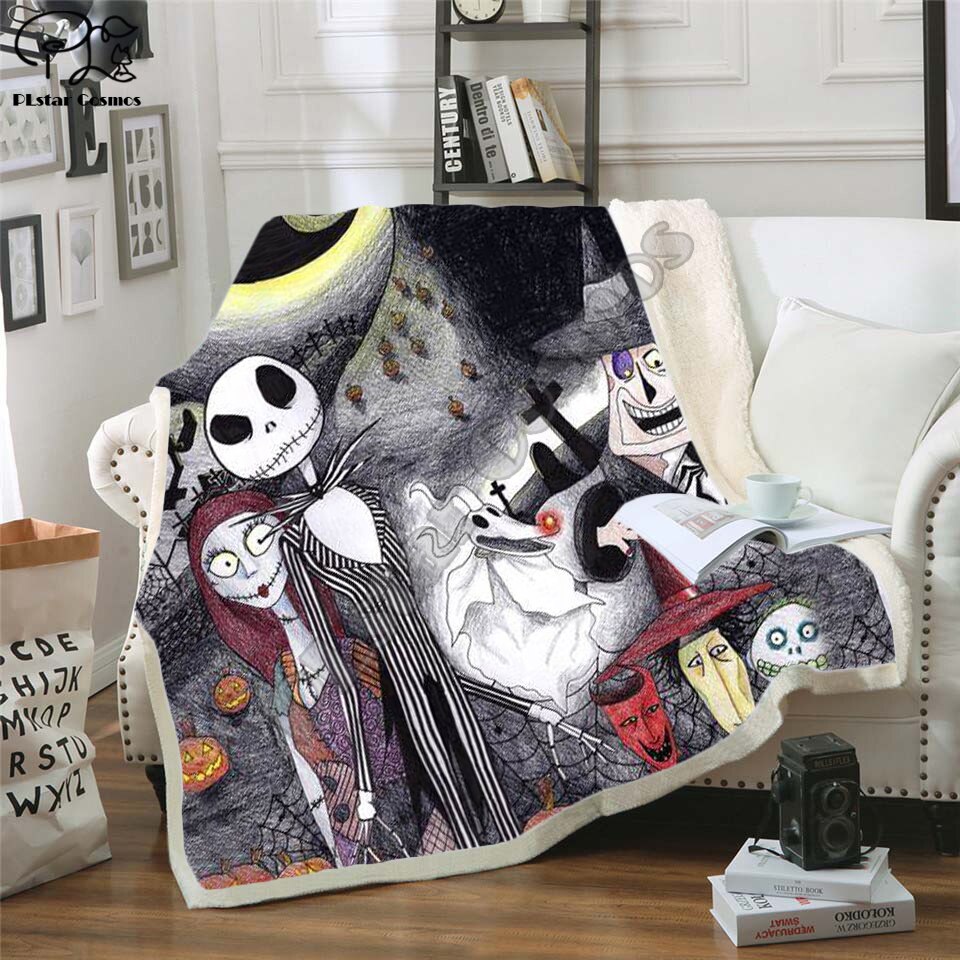 The Nightmare Before Christmas Jack Skull Sherpa Blanket Plush