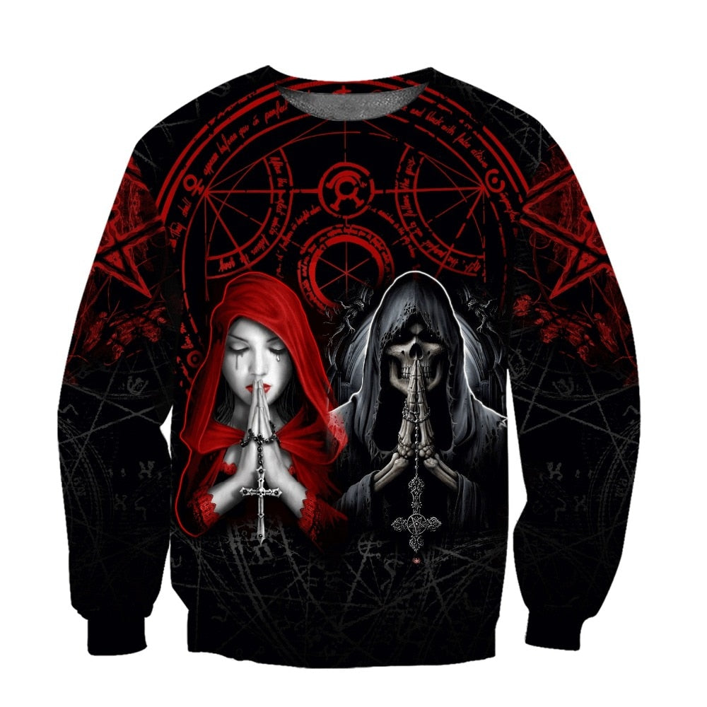 Beautiful Angel And Demon 3D All Over Printed Unisex Deluxe Hoodie Men Sweatshirt Zip Pullover Casual Jacket Tracksuit