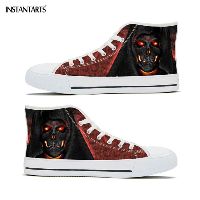 Funk Skull Printing Women Men Flats Shoes Cool Design Walking