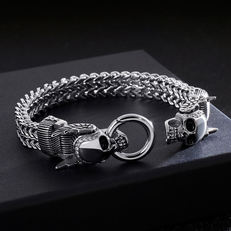 New Stainless Steel 23cm Chunky Mesh Chain Bracelet